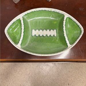 Ceramic football chip & dip tray